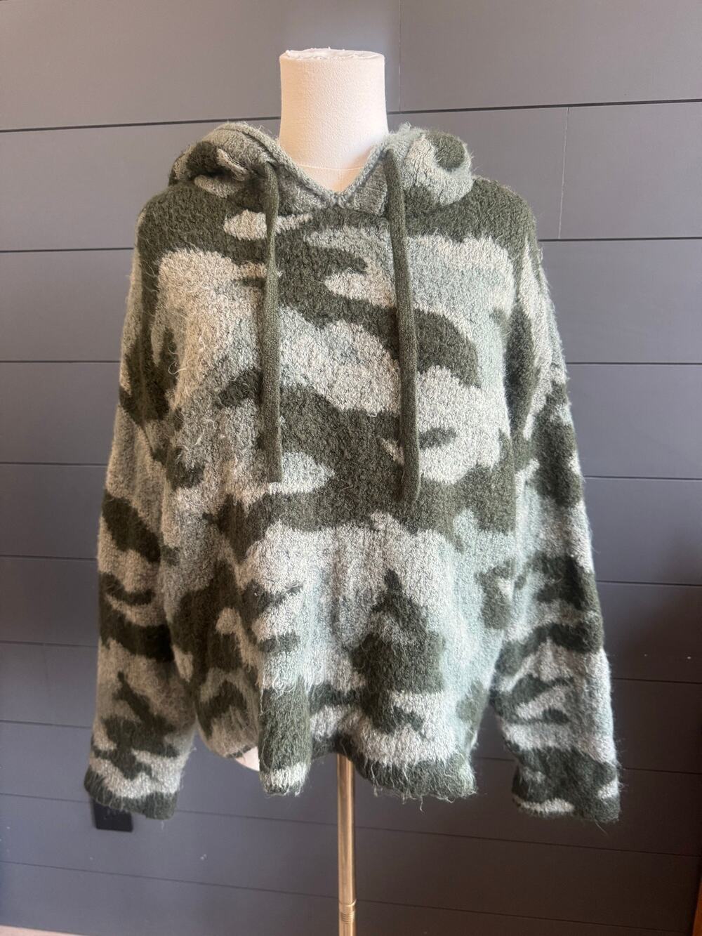 Pink Victoria’s Secret Camo Soft Warm Hoodie Sweater